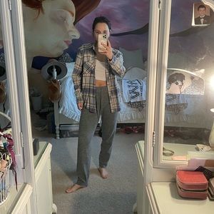 Urban outfitters blue and cream flannel